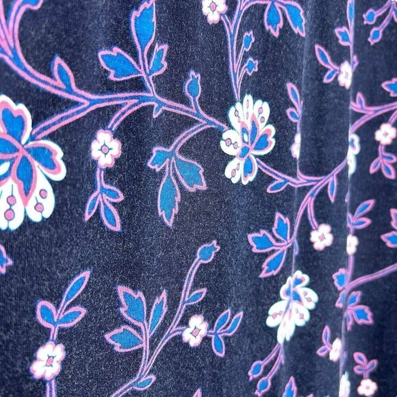 LOFT Women's Floral Peasant Navy Blue Blouse XL - Picture 11 of 11